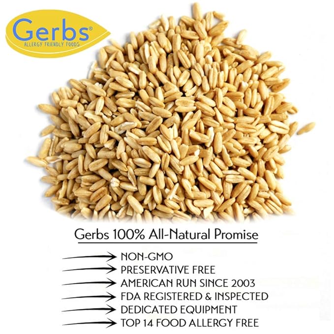 Gerbs Oat Groats 2 lbs. | Carefully Sourced Resealable Bag | Hearty Texture with Nutty Aroma | Top 14 Allergen-Free