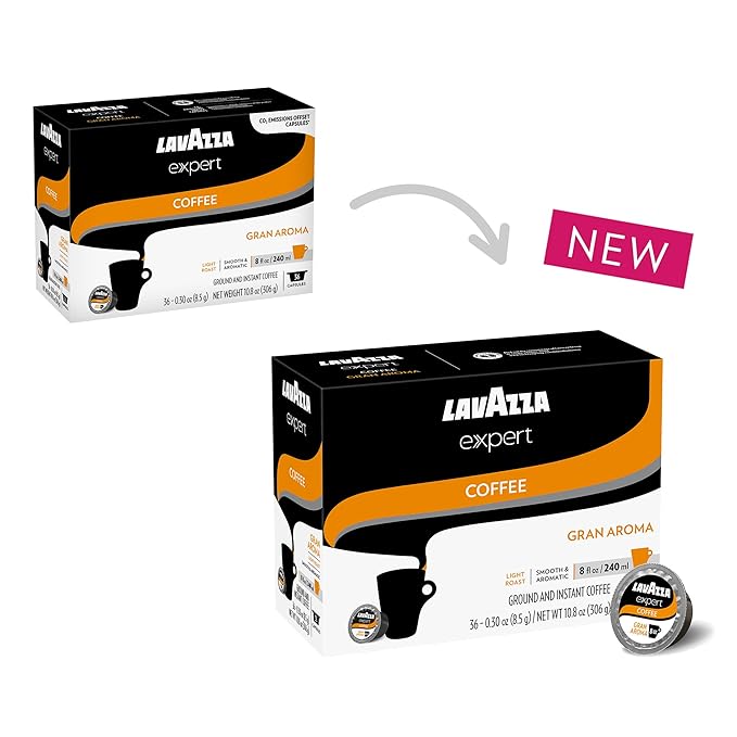 Lavazza Expert Gran Aroma Coffee Capsules Light Roast 100% Arabica Compatible with Lavazza Classy Plus Machine (36 Capsules)