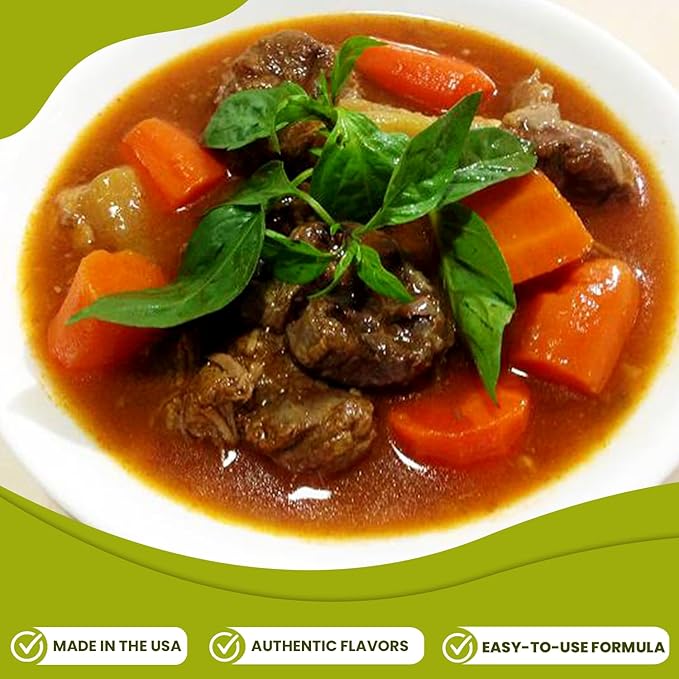 Essence of Lotus Instant Beef Stew Soup Mix — Ready-to-Eat Flavorful Restaurant-Quality Pho broth Made in the US (Beef Stew Soup Mix 6-Pack)