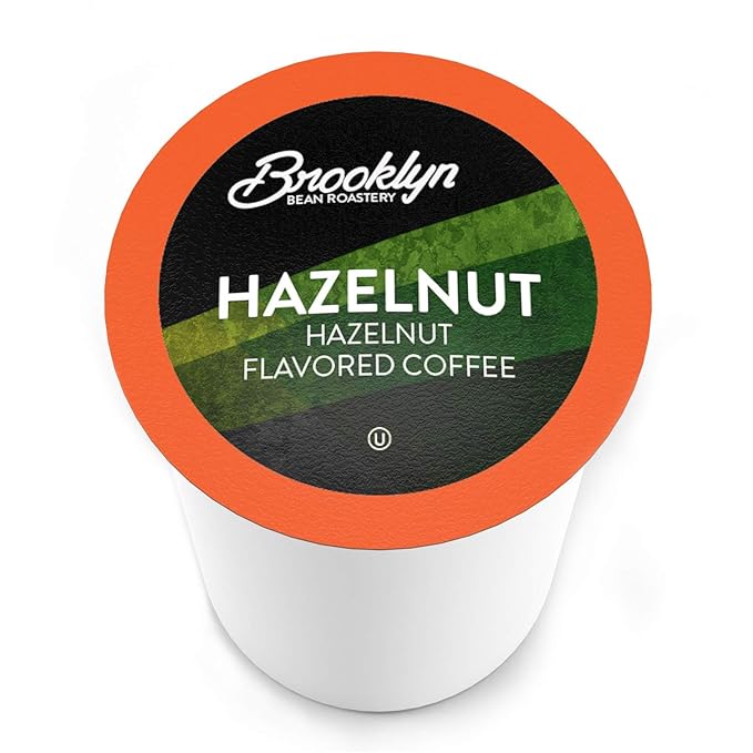 Brooklyn Beans Hazelnut Gourmet Coffee Pods - Compatible with Keurig K Cup Brewers Including 2.0 Machines 40 Count Rich and Nutty Hazelnut Flavored