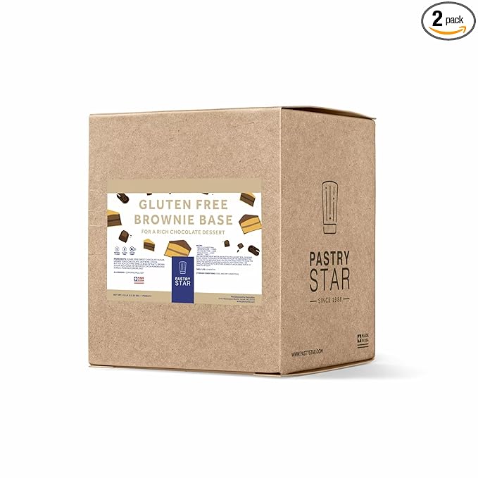 Pastry Star Gluten-Free Chocolate Brownie Mix - 2 Packs of 5 Pounds Each Natural Powder Blend for Professional Baking