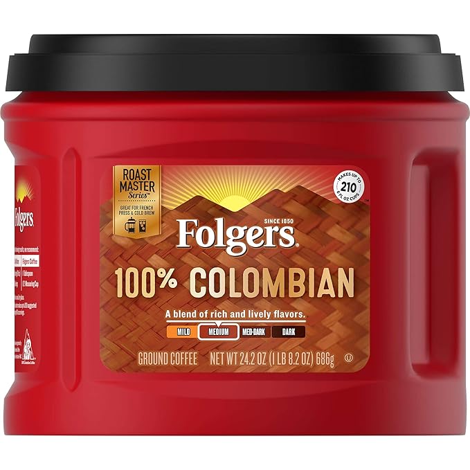 Folgers 100% Colombian Medium Roast Ground Coffee 24.2 Ounces
