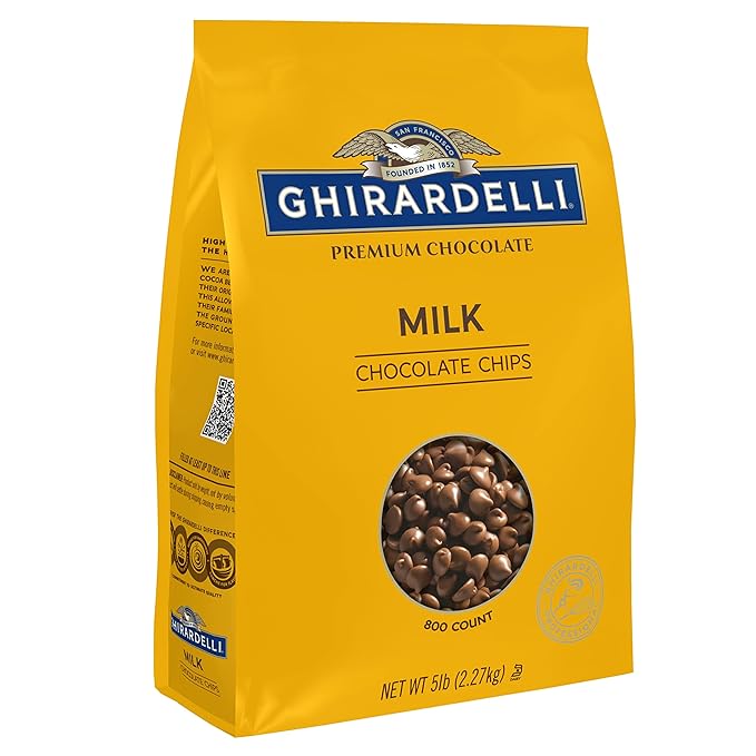 Ghirardelli Chocolate Company Milk Chocolate Chips 800 per lb 5lb. Bag (Pack of 1)