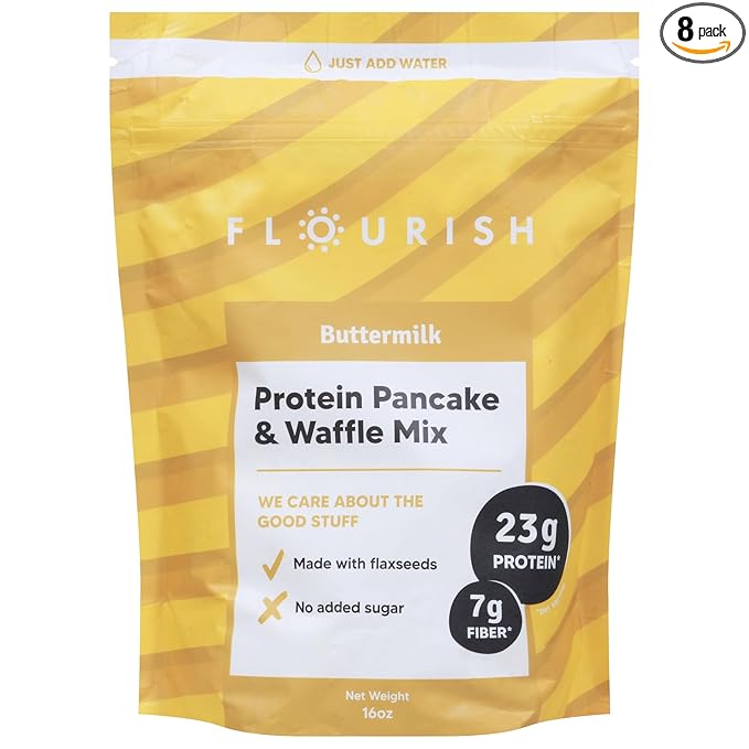 Generic F.lourish Mix Pancake &amp Waffle Buttermilk Protein 16 oz (Pack of 8)