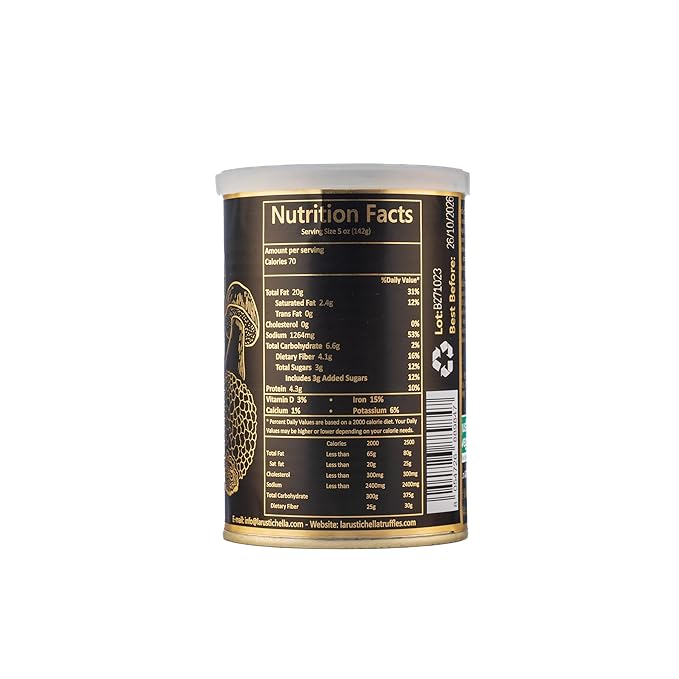La Rustichella - Sauce with Porcini Mushroom Cubes and Black Truffle - 100% Made in Italy | Vegan Gluten-Free Cholesterol-Free (123 oz - 350gr)