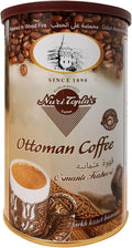 Kurukahveci Nuri Toplar Turkish Ground Ottoman Coffee Roasted in Wood Fire 250g Roller Metal Box