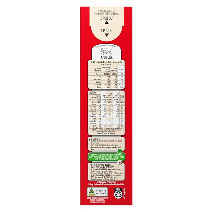 Uncle Tobys Traditional Oats 500g.