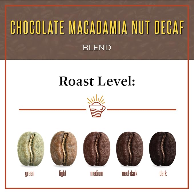 San Diego Coffee Chocolate Macadamia Nut DECAF Medium Roast Ground Coffee 16-Ounce Bags (Pack of 2) Café descafeinado molido tostado