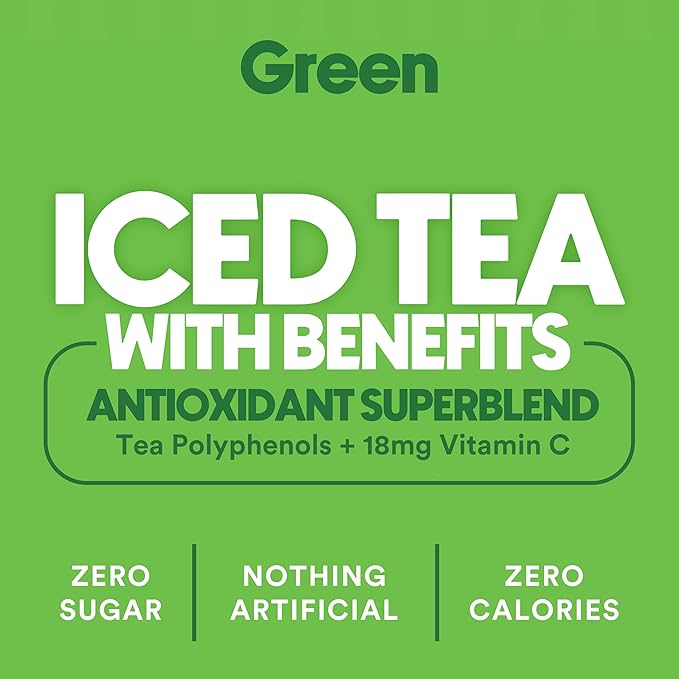 Ryl Iced Tea Green Tea Antioxidant Superblend Zero Sugar Zero Carb Zero Calorie Iced Tea 16.0 Fl Oz (4-Pack)