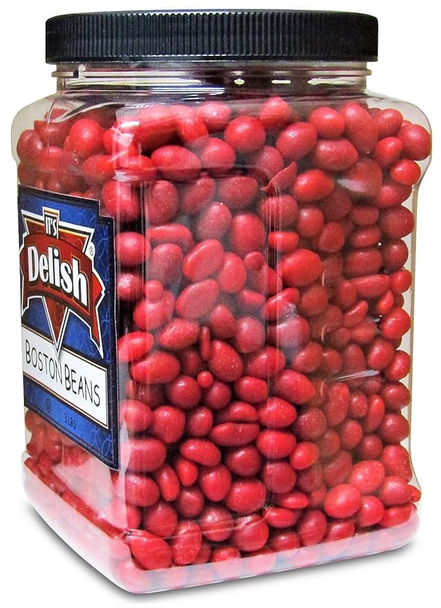 Classic Boston Baked Beans Candy Coated Peanuts by It's Delish – 3 LBS Jumbo Reusable Container – Sealed Packing for Birthday Parties Christmas Easter Halloween
