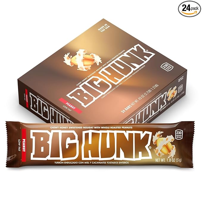 Nougat Candy Bars – 1.8 oz Each Pack of 24 (Pack of 24 Peanut)