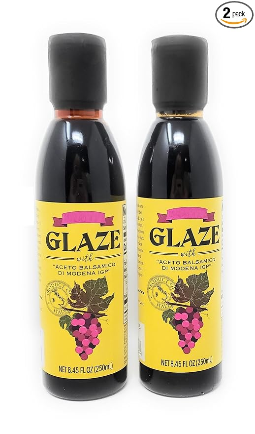 Glaze With Aceto Balsamico Di Modena IGP Product of Italy Net 8.45 Fl Oz (250ml) - Pack of 2