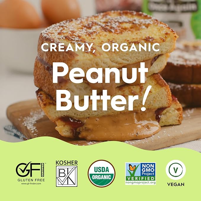 Once Again Organic Creamy Peanut Butter 9 Pound Bucket - No Sugar Added Single Ingredient Unsalted Natural Peanut Butter Bulk No Palm Oil - Non-GMO Gluten Free - Smooth and Unsweetened