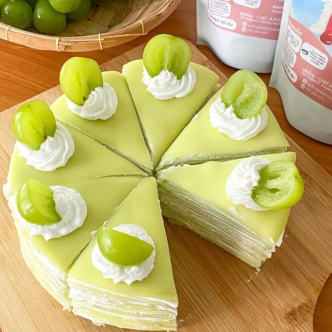 เชฟจ๋า Vanilla Flavored Cold Crepe Mix Easy Just-Add-Water Baking Base Professional Flour Blend for Delicate Dessert Wraps and Pastries (150g)