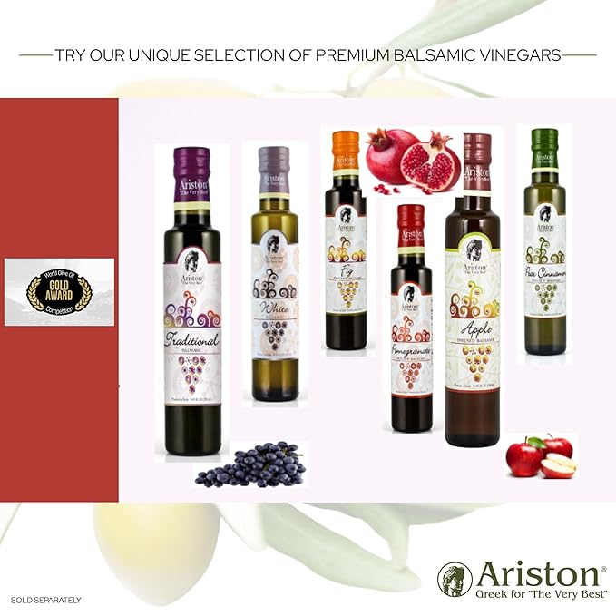 Ariston The Very Best Premium Balsamic Vinegar – Barrel Aged Gourmet Quality Product of Italy – Vegan Gluten Free GMO Free No Added Sugar All-Natural 16.9 fl oz (500ml) Traditional - Pack of