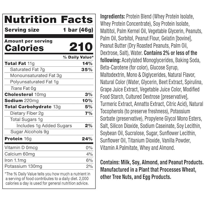 FITCRUNCH Snack Size Protein Bars 6-Layer Baked Bar 1g of Sugar Gluten Free &amp Soft Cake Core (18 Bars Peanut Butter and Jelly)