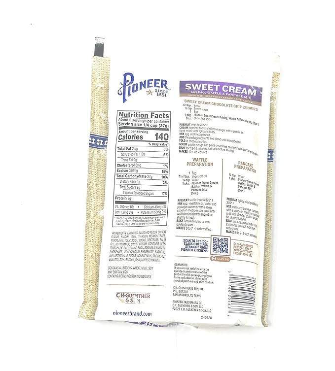 Pioneer Sweet Cream Baking Waffle &amp Pancake Mix 6oz - pack of 6