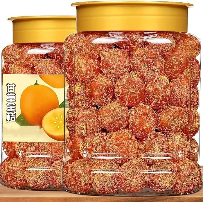 Kumquat Rock Candy Kumquat Delicious Kumquat Dim Sum 500g/Can Preserved Fruit Leisure Snacks Golden Kumquat Healthy and Nutritious Dried Fruit Instant Chinese Dessert (Mixed flavors1000g)