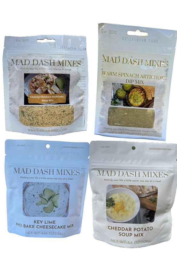 Family Favorites Dry Spice Mix Bundle 4 Pack Hand Blended Gourmet Artisan Premium Ingredients Soup Appetizer Dessert