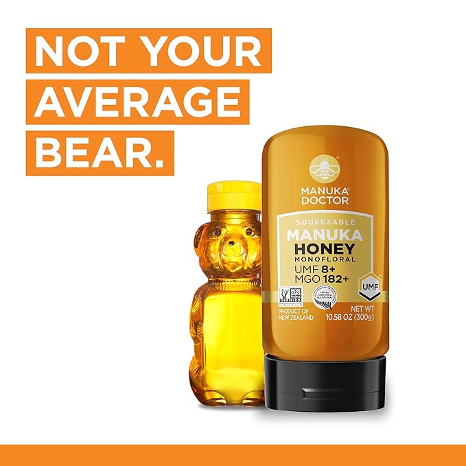 MANUKA DOCTOR - UMF8/MGO 182+ SQUEEZY and MGO 525+ Manuka Honey Monofloral Value Bundle 100% Pure New Zealand Honey. Certified. Guaranteed. RAW. Non-GMO