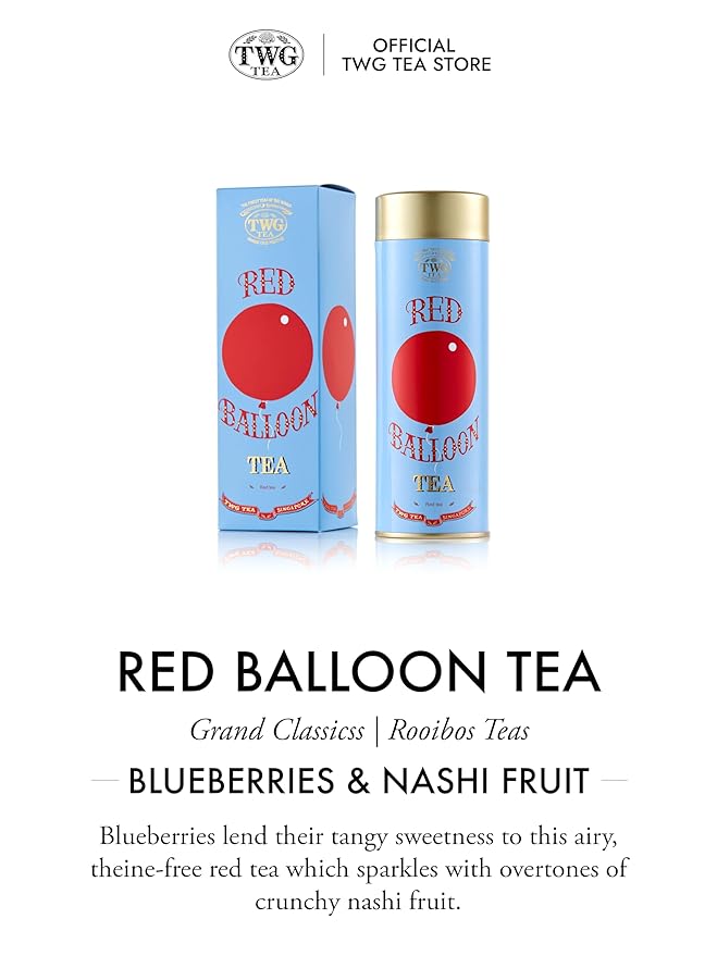 TWG Tea | Red Balloon Tea | Rooibos Tea | Coconut &amp Blueberries | Haute Couture Tin 100g | Gift Set
