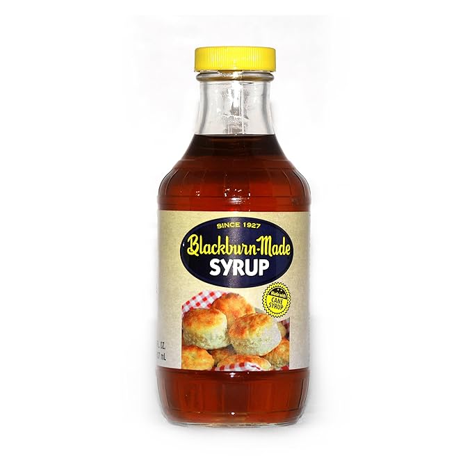 Blackburn-Made Syrup 16oz Made with Cane Syrup (Pack of 2) Bundled with a JFS Recipe Card