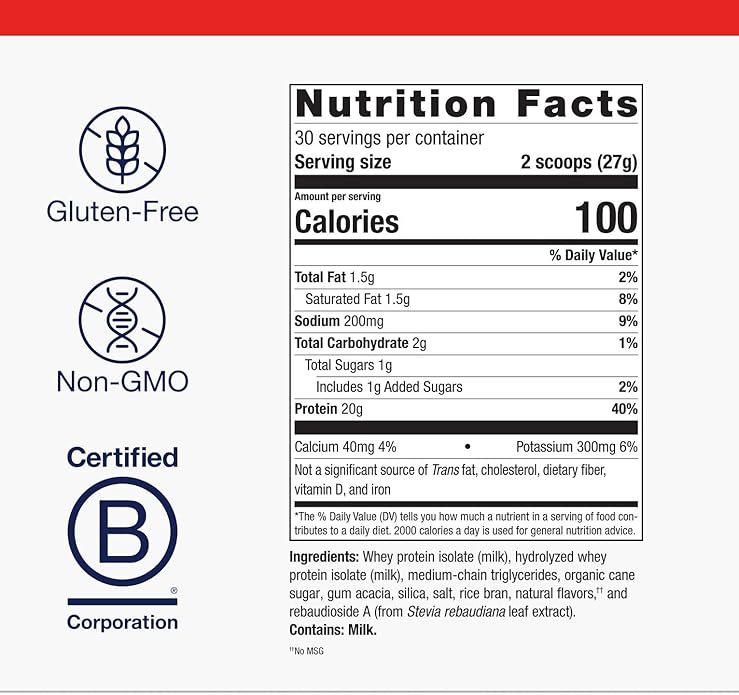 Metagenics Perfect Protein - Cross-Flow Micro-Filtered Whey Isolate &amp Hydrolyzed Whey - 20g Protein per Serving - Supports Muscle Recovery Energy &amp Metabolism - 30 Servings