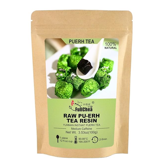 FullChea - Pu-erh Tea Resin - Instant Tea Resins - Chagao 2011 Aged Raw Pu Erh - Support Digestion &amp Help Skin Health - 3.53oz / 100g