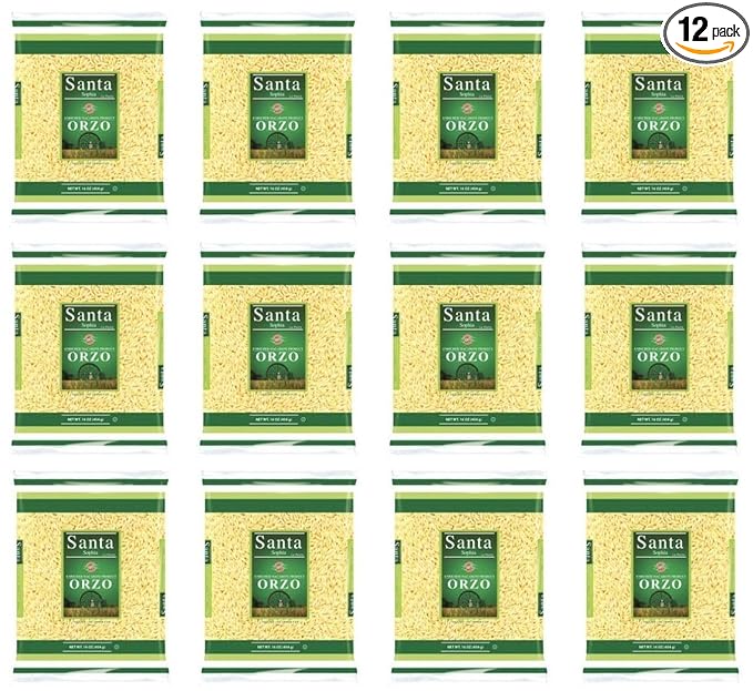 SantaSophia Orzo Pasta byBesler Traditional Durum Wheat 16 oz Pack of 12
