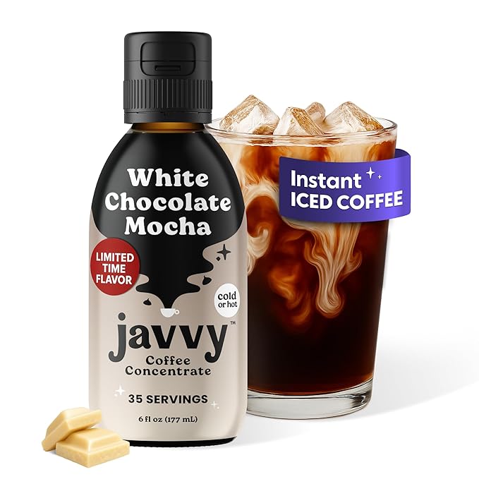 Coffee Concentrate - Limited Release Flavors - Cold Brew Coffee Perfect for Hot or Iced Instant Coffees Hot Drinks Cold Brew Concentrate 35 Servings - White Chocolate Mocha