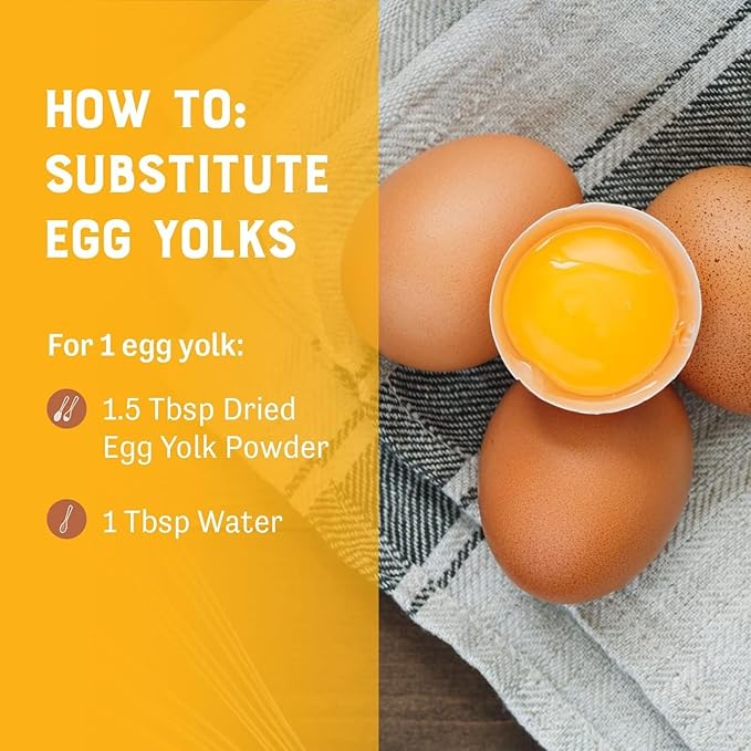 Judee's Gluten Free Dried Egg Yolk Powder - Egg Substitute for Baking &amp Cooking - Protein Powder for Smoothies &amp Sauces - Gluten Free &amp Non-GMO Staple - 11 Oz