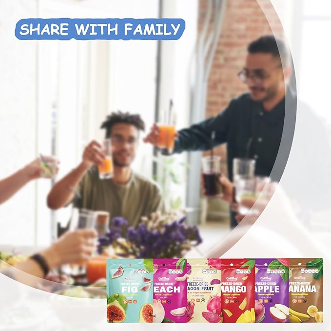 ONETANG Freeze-Dried Mixed Fruit 12 Pack Single-Serve Pack Non GMO Kosher No Add Sugar Gluten free Vegan Holiday Gifts Healthy Snack Blue Box 0.35 Ounce