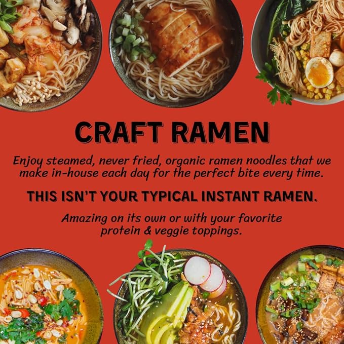 Mike's Mighty Good Craft Ramen Vegetarian Kimchi Soup - Instant Ramen Noodles - Organic Instant Noodles - Vegan Ramen Soup - 2.3 Ounces - 7 Pillow Packs