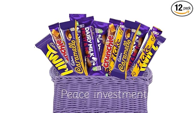 Cadbury Chocolate Large - 12 Chocolate Bars Different Varieties of Chocolates Delicious Cadbury Chocolate :packaged by peace merchandise