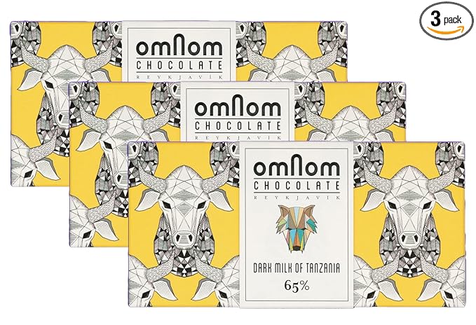 OmNom Milk of Tanzania | 65% Single Origin Tanzania Cacao | Icelandic Bean To Bar Chocolate by OMNOM CHOCOLATE REYKJAVIK | 3 x 60g Bar