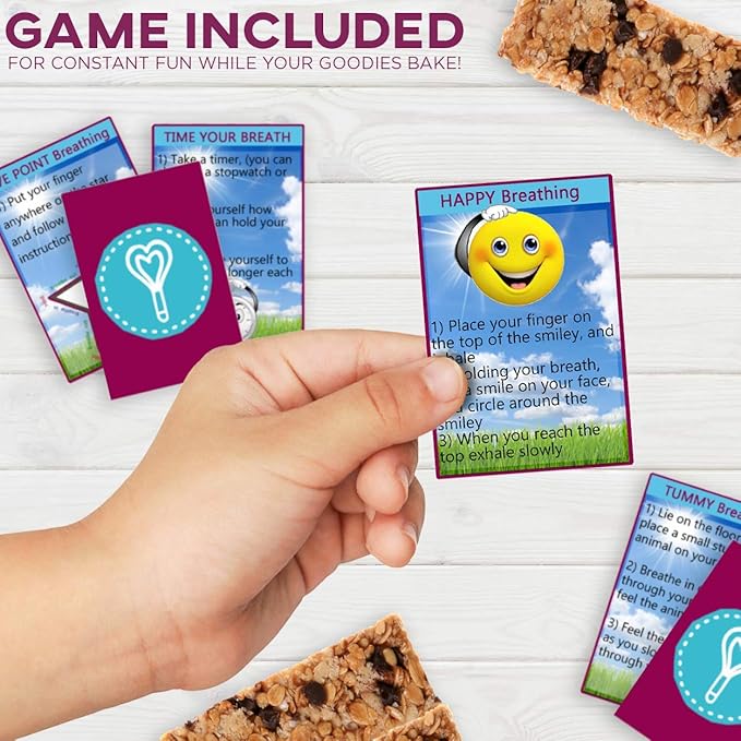 Baketivity Kids Baking DIY Activity Kit - Bake Delicious Healthy Granola Bars with Pre-Measured Ingredients – Best Gift Idea for Boys and Girls Ages 6-12 – Includes Free Hat and Apron