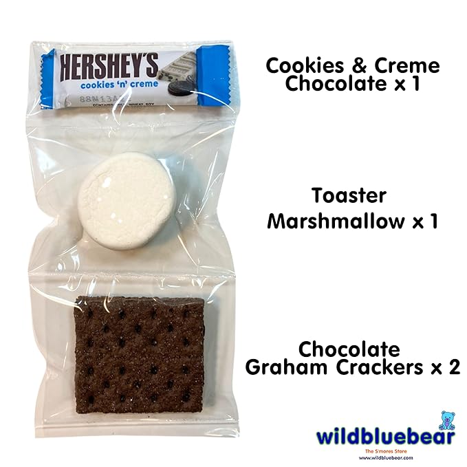 WBB | SMORES KIT STRIP | Individually packaged set : Graham Crackers Marshmallow Chocolate | Make delicious smores (25 sets) (25 units Cookies &amp Mallow)