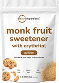 Golden Monk Fruit Sweetener with Erythritol 4 Pounds - No After Taste - Brown Sugar Substitute Keto Diet Friendly Zero Calorie Natural Sweetener for Drinks Coffee Tea Cookies No-GMO Vegan