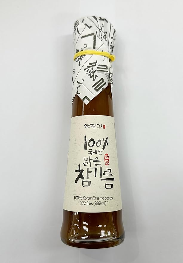 KOREAC_ 한국 참기름 Korean Mildly Roasted Pure Sesame Oil 110ml (100% Korean Sesame Seeds)