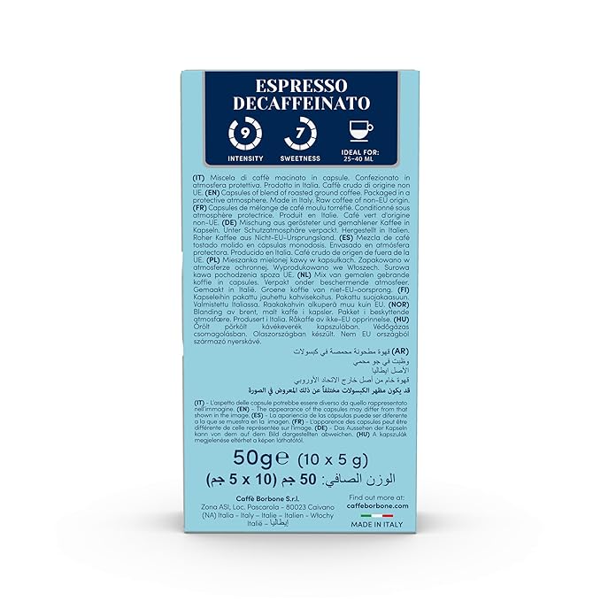 Caffè Borbone Decaffeinated Aluminum Capsules Compatible with Nespresso Original Machines Medium Roast 100 Count