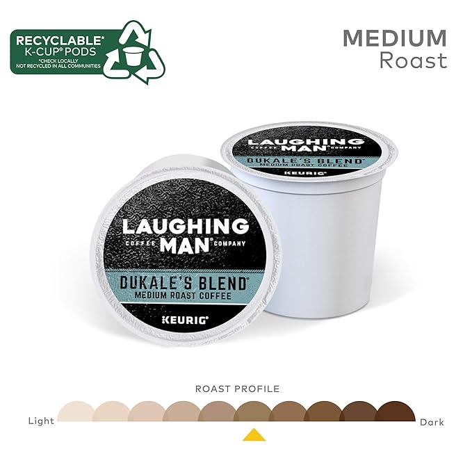 Laughing Man Dukale's Blend Single-Serve Keurig K-Cup Pods Medium Roast Coffee 16 Count