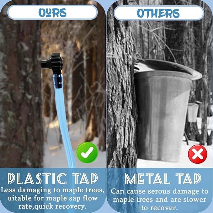 COZYDIG 26FT Maple Syrup Tapping KitMaple Tree Tapping kit Include 8Pcs Taps8Pcs Sap Collection Bags for Experts Beginners Maple Birch Syrup Collection Supplies