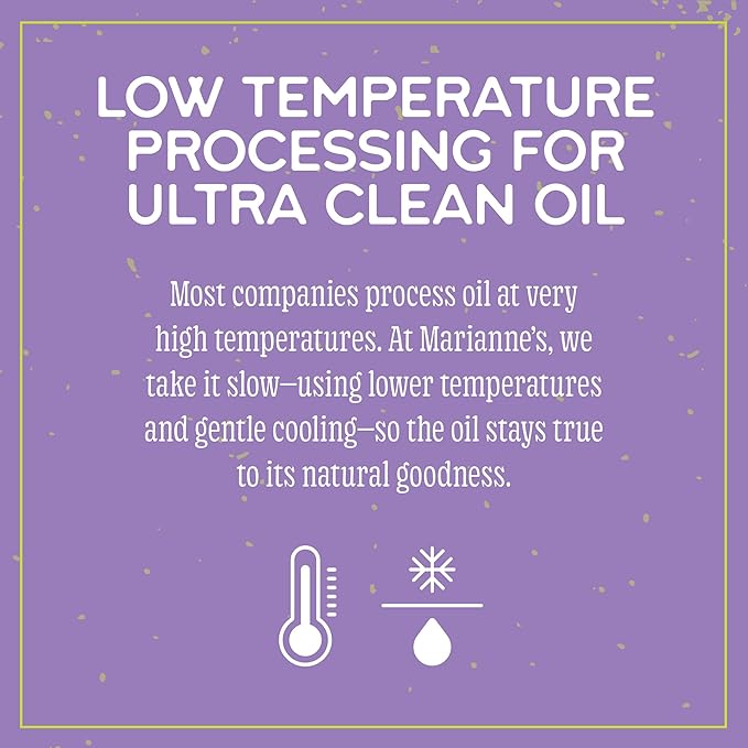 Marianne’s Organic Avocado Oil: 100% Pure Organic Cooking Oil for Frying Sautéing &amp Baking Neutral Flavor High-Heat Performance Up to 500°F Clean Label Project Purity Award