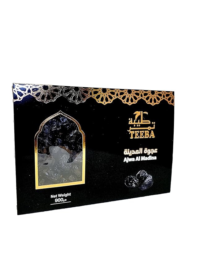 Ajwa Dates from Al Madina 31.7 oz (900g) – Premium Saudi Arabian Ajwa Dates Natural Fresh Sweet Dates High Fiber Snack