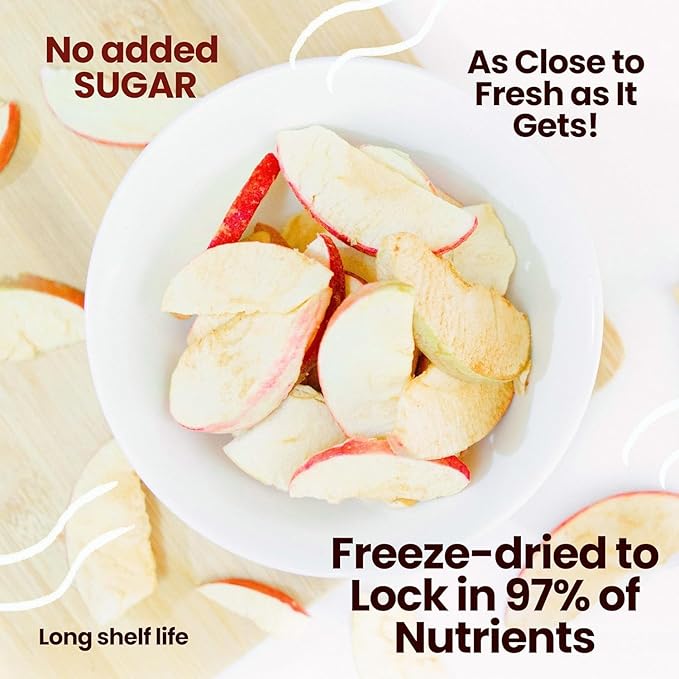 Freeze-Dried Honeycrisp Apple Chips (Apple Crisps) No Added Sugar Gluten-Free 7 oz Bulk Pack | EverlastingEats
