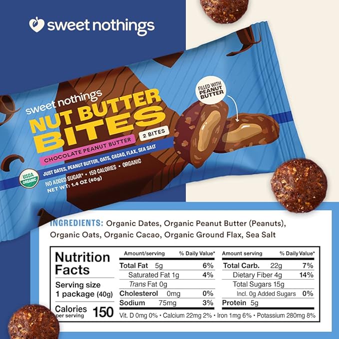 Sweet Nothings Nut Chocolate Peanut Butter Bars 1.4 oz (Pack of 12)