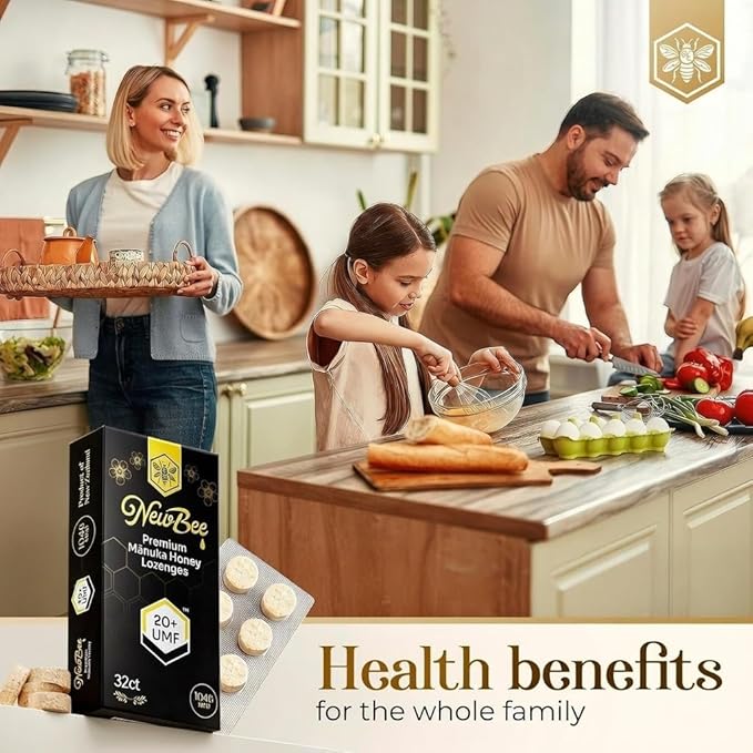 Manuka Honey Lozenges 32 Count Made W/UMF 20+ MGO 1046 New Zealand Manuka Honey UMF Certified Monofloral Traceable from Hive to Hand