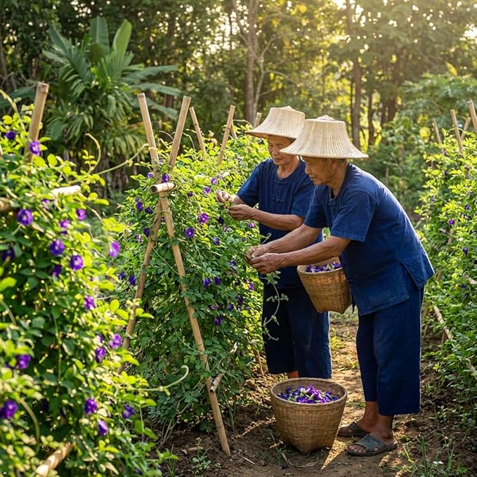INCAS 100% USDA Organic Butterfly Pea Flower 8.82 oz (750+ Cups) DIRECT FROM SOURCE Thailand Non GMO Verified Dried Caffeine Free Gluten Free Vegan Rich in Antioxidants Free eBook (250Gram)