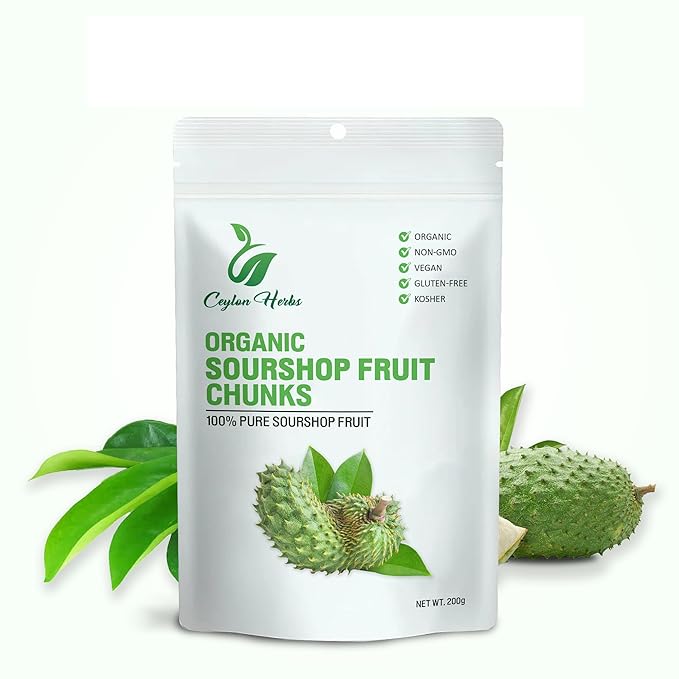 200g Soursop Fruit Chunks - Pure Naturally Dried for Snacks Smoothies and Culinary Use Healthy Dried Fruit