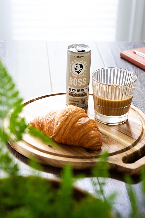 BOSS Coffee by Suntory - Japanese Flash Brew Coffee with Milk 8oz 12 Pack Imported from Japan Au Lait Espresso Doubleshot Ready to Drink Contains Milk No Gluten